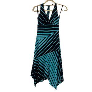 Vintage Tampa Babydoll Halter Dress Womens M Striped Asymmetrical Fairy Party